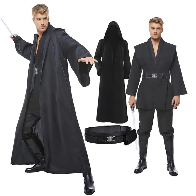 Cosplaysky Men's Tunic Cosplay Costume Adults Outfits Halloween Robe Hooded Uniform Full Set - Image 1